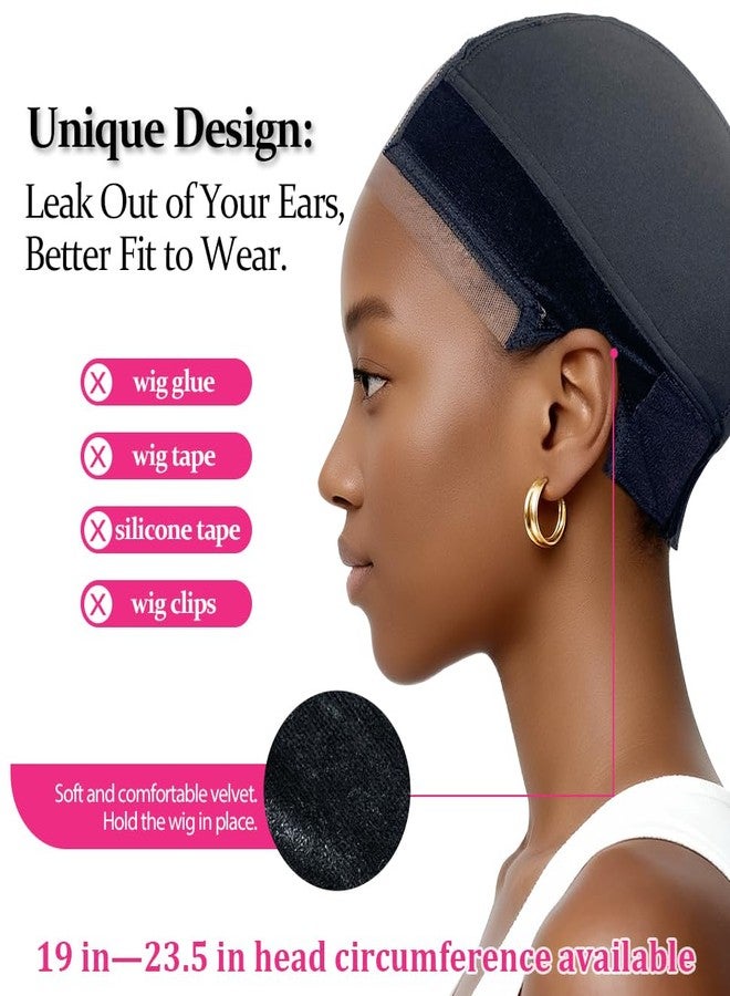 Labhairs LAB HAIRS Wig Cap with Grip Band for Keeping Wigs in Place, More Full Cap-wide Transparent Lace for Lace Front Wigs - Brown/Black/Nude Non Slip Cap Make Your Wig Be Glueless (Black-S) - Image 3